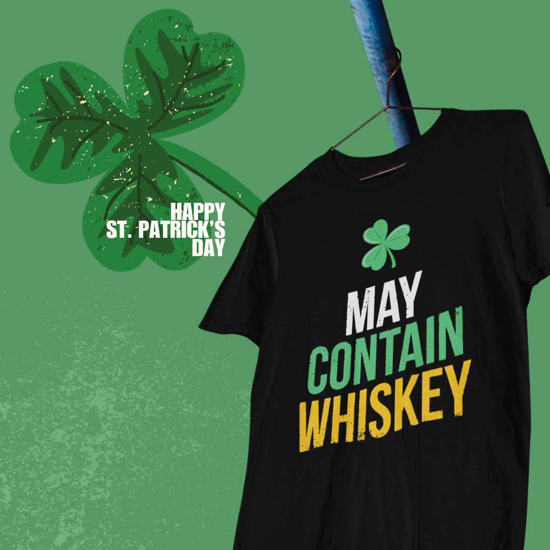 Sweat-shirt ras du cou May Contain Whiskey – Parfait pour la Saint-Patrick et les amateurs de whisky !