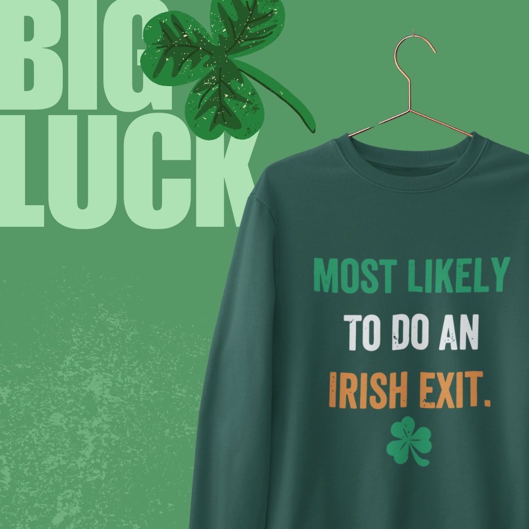 Sweat-shirt ras du cou le plus susceptible de faire une sortie irlandaise – Disparaissez avec style !