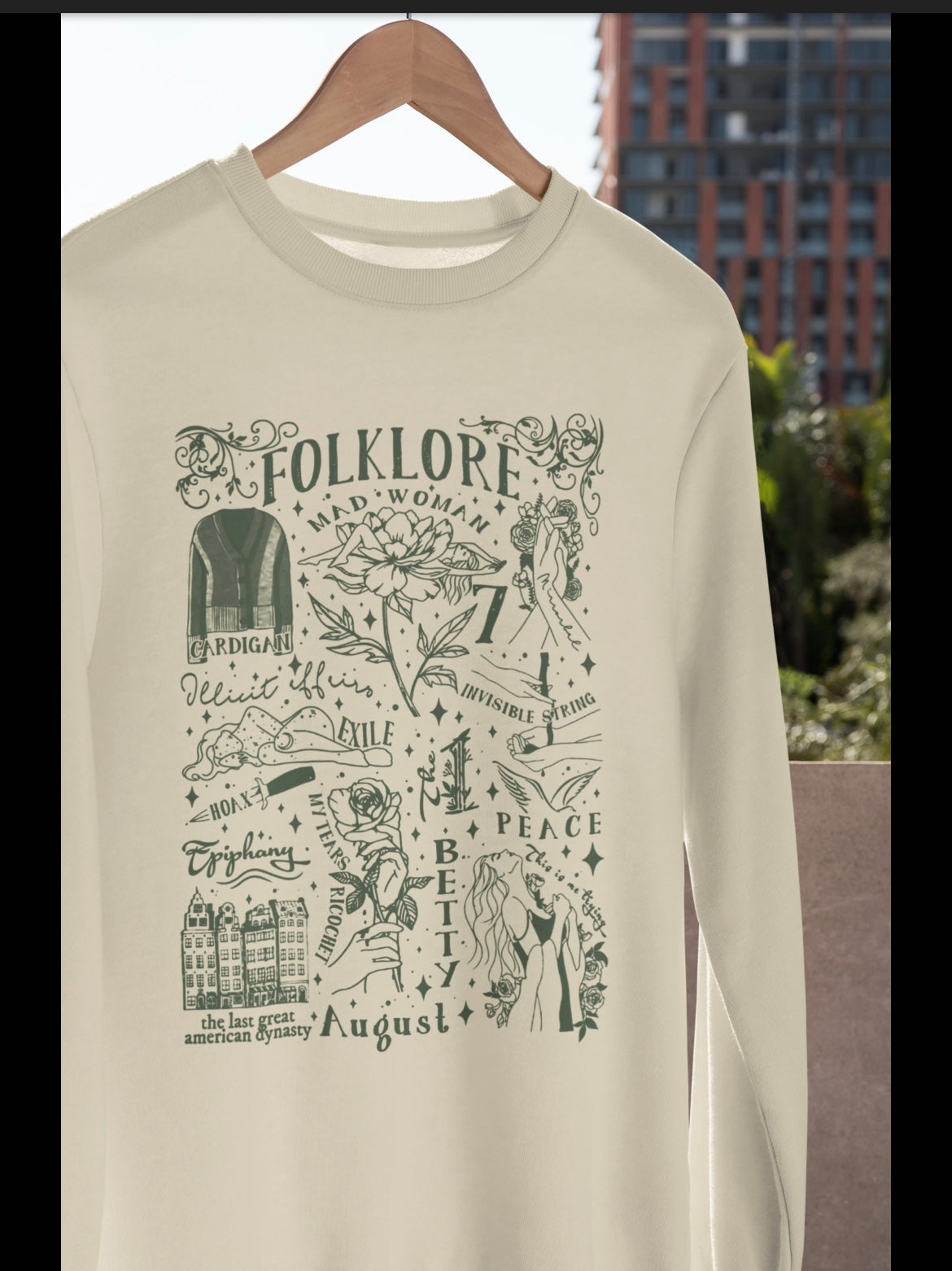 Taylor Swift Sketch with folk T shirt / TS sweatshirt / crewneck / hoodie Youth
