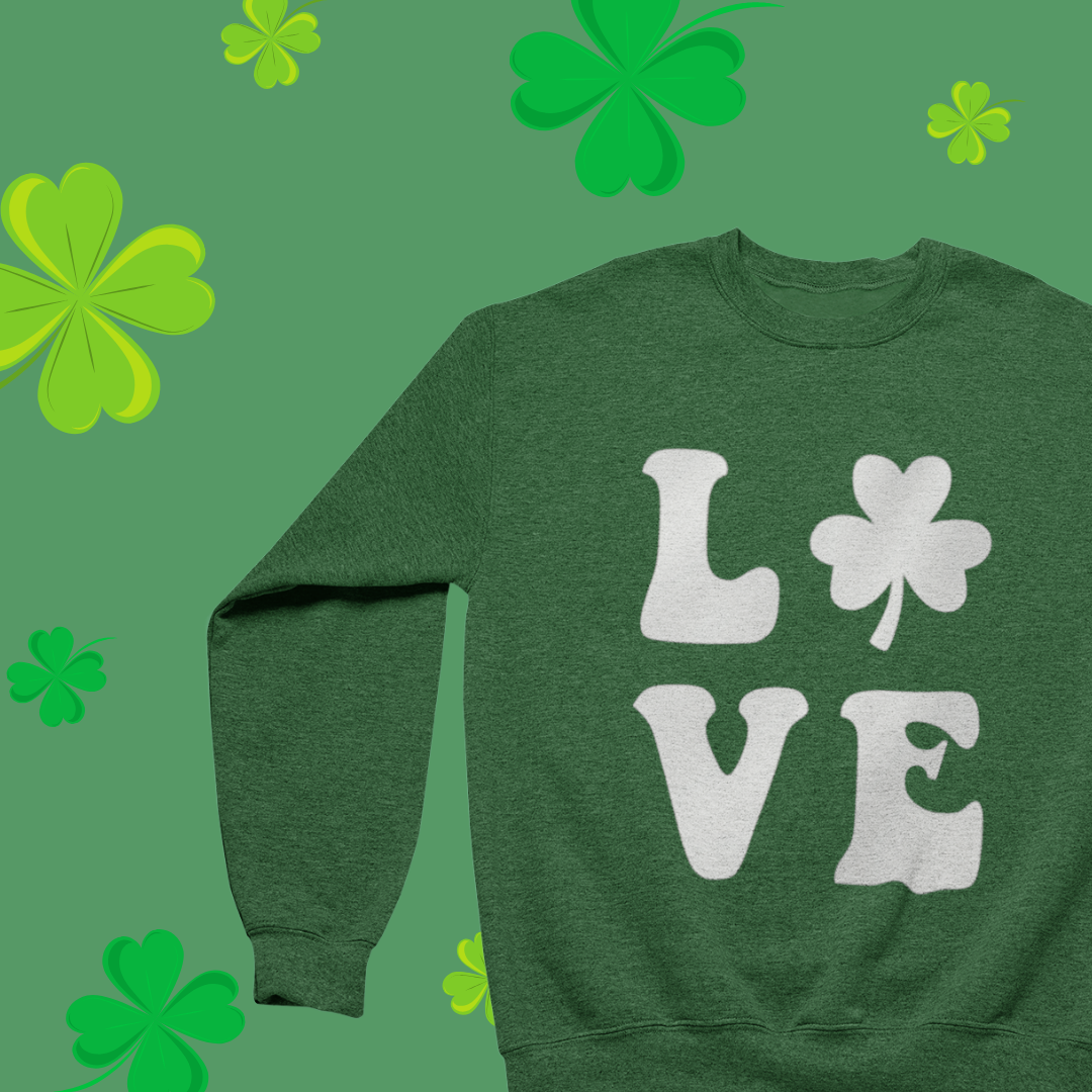 Sweat-shirt ras du cou Irish Love – Célébrez vos racines celtiques !