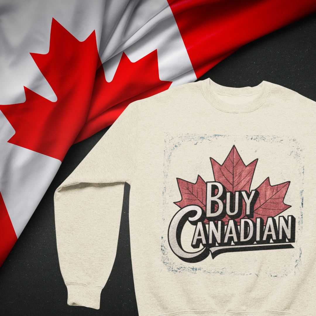 T-shirt ras du cou « Achetez canadien » | Soutenez les produits locaux... ou sinon