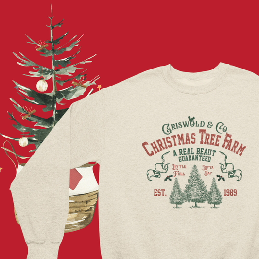 Retro Family christmas tree crewneck Adult