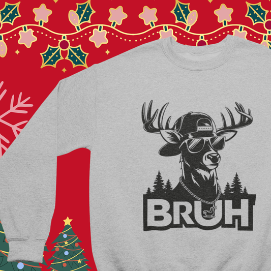 Pull ras du cou pour adulte Bruh Reindeer