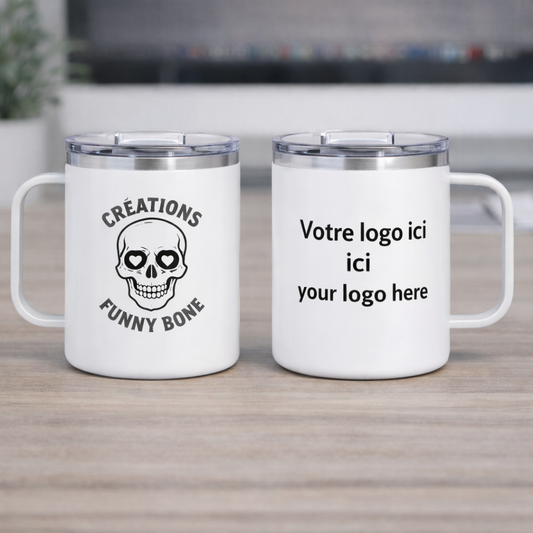 Mug à café isotherme personnalisé en acier inoxydable de 35 cl (finition mate)