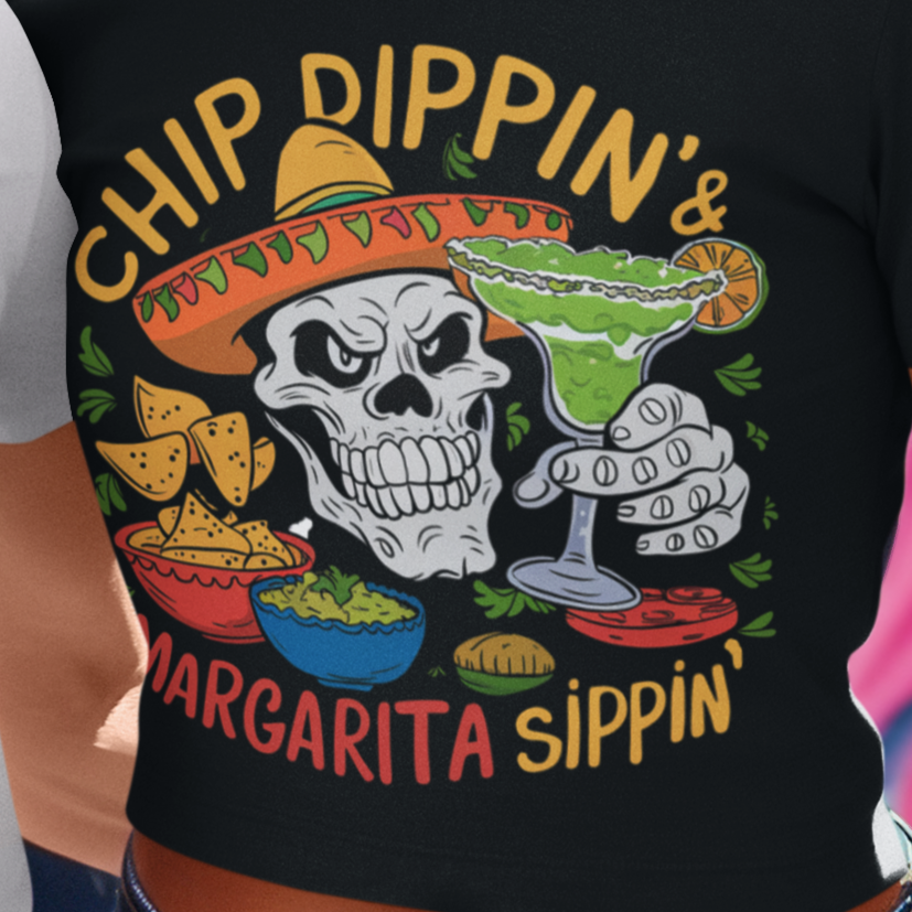 T-shirt « Chip Dippin' Margarita Sippin' » – Ambiance estivale amusante ! Adulte