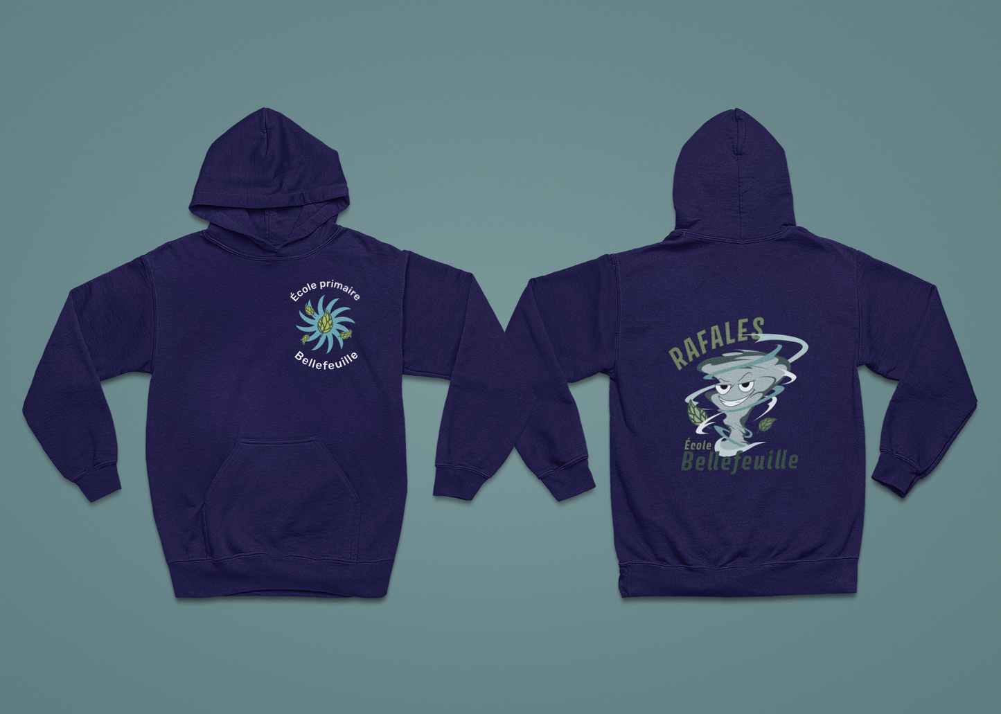 Hoodie Rafales logo pochette + dos