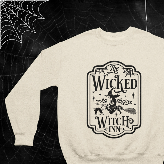 Beige wicked witch inn crew neck