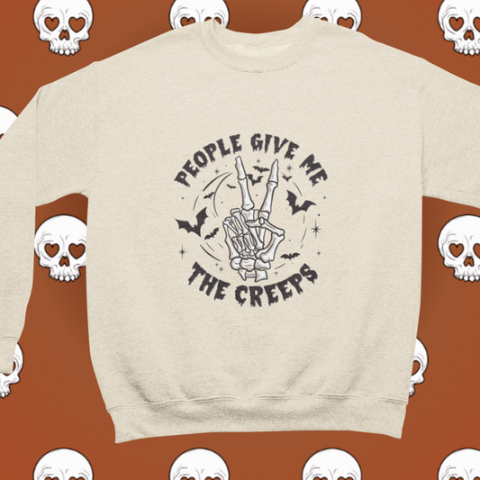 People Give Me the Creeps Crew Neck Sweatshirt Toddler