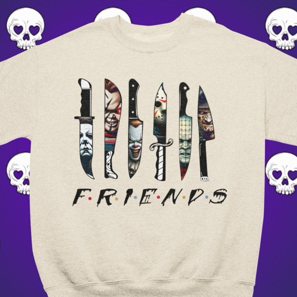 Horror Movie Friends Crew Neck Sweatshirt Toddler