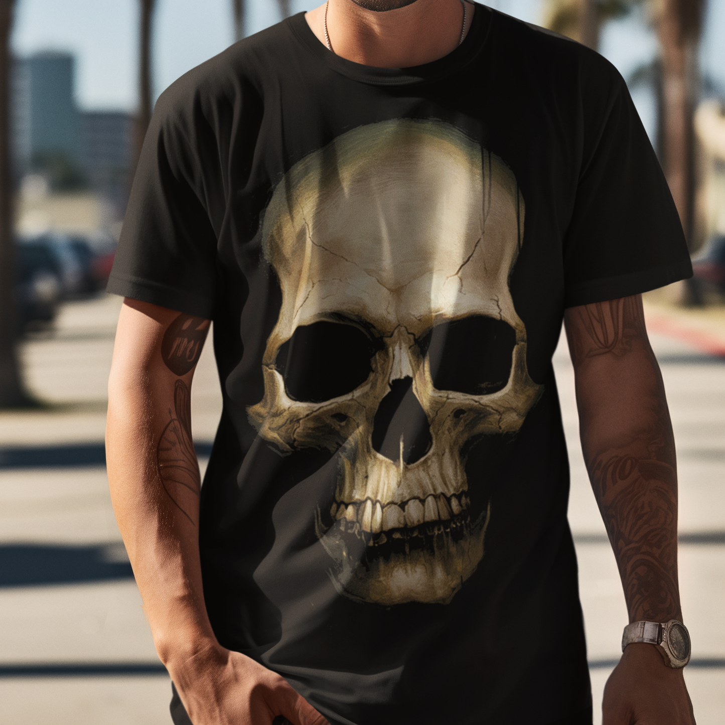 T-shirt graphique à tête de mort | T-shirt tendance pour homme/femme adulte