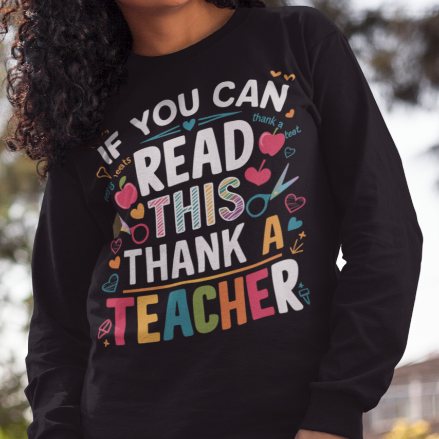 Thank a teacher long sleeve black